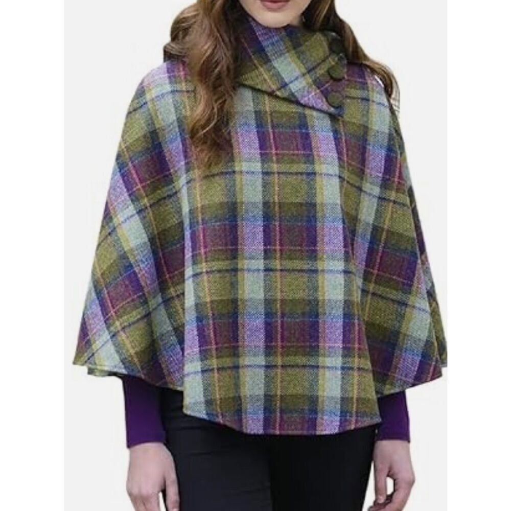 Mucros Weavers Irish Tweed Poncho for Women Made in Ireland 100% Irish Wool - Picture 1 of 5